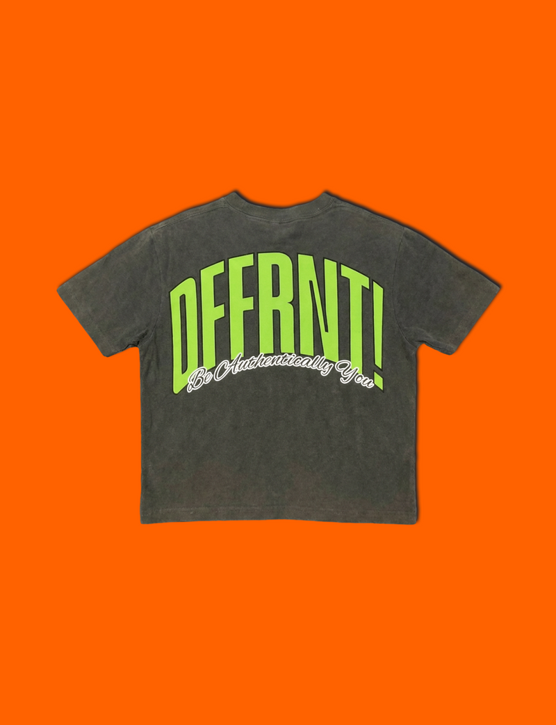 The DFFRNT! Statement Cropped T-Shirt (Lime Green)